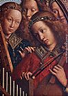 Jan Van Eyck Famous Paintings - The Ghent Altarpiece Angels Playing Music [detail 2]
